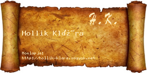 Hollik Klára névjegykártya