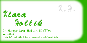 klara hollik business card